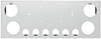 United Pacific 21493 Tail Light Panel, Stainless Steel, Rear Center, with Four 4" Light Cutouts & Six 2" Light Cutouts