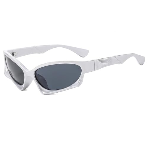 Lunettes de soleil rectangulaires punk à verres de luxe haute protection