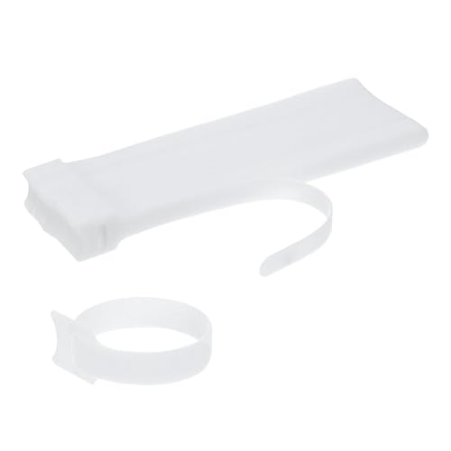 M METERXITY Paquete de 50 bridas reutilizables para cables, 8 pulgadas, cierre ajustable de gancho y bucle, bridas de alambre, bridas multiusos para oficina, hogar, centros de datos [blanco]