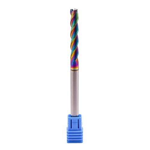 Image of 1 /4 inch 3 Flute Solid Carbide Long End Mill, 4 inch Overall Length, DLC Coated | 37 Helix, 1 /4 inch Cutting Dia, 1 /4 inch Shank Dia, 1-1 /2 inch Length of Cut for Milling Aluminum and Copper, Square End
