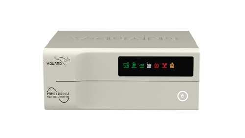 Image of V-Guard Prime 1150 Mili 1000VA /12 V Sine Wave Inverter|3- Years Warranty | Multi-Ion & Lithium Battery Compatible | Fast Charging | LED Display | Easy Installation