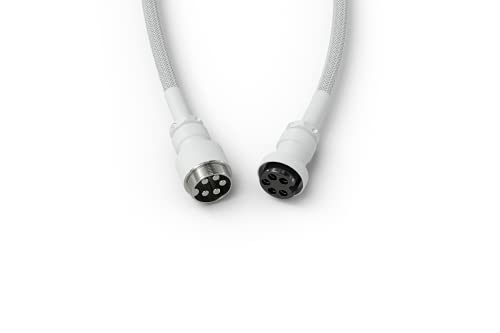 Image of Glorious Coiled Keyboard Cable - USB C Artisan Braided Cables for Mechanical Gaming - Custom (White)
