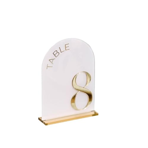 Numéros de table mariage miroir doré effet 3D haut de gamme