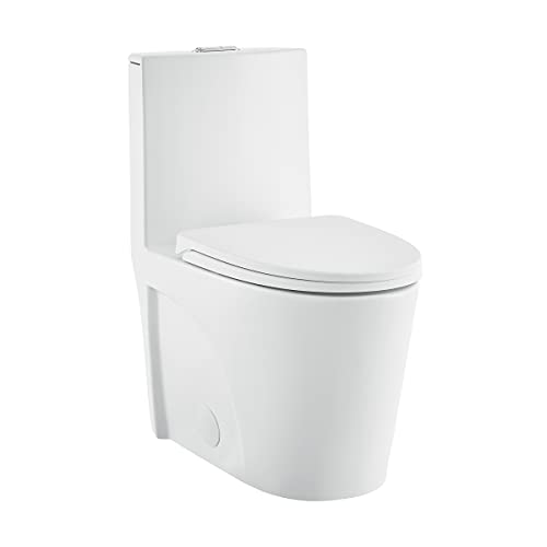 Image of St. Tropez One-Piece 10 inch Rough-in 1.1 /1.6 GPF Dual Top Vortex Flush Elongated Toilet in Matte White