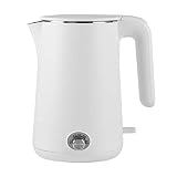 MYYINGELE Wasserkocher Edelstahl, 1500 W, 1.8l, Kochstoppautomatik, Intelligente Temperaturanpassung Mit Mehreren Geschwindigkeiten, Warmhaltefunktion, Weiß