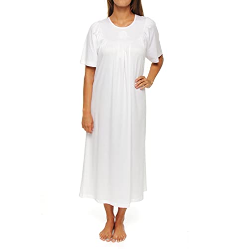 Image of Calida Women's Soft Cotton Nightgown - Classic Short-Sleeved Summer Nightdress, 100% Soft Cotton, 47 in
