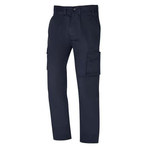 Image of ORN Mens Cargo Trousers with Kneepad Pocket | Work Utility & Safety Trousers with Pockets, Durable and Heavyweight Work Trousers (2500) Navy, R36