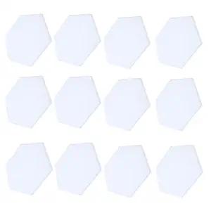 Sound Absorption Panel Pack, 12Pcs Durable Safe Easy Installation Flame Retardant Acoustic Isolation Foam Polyester Fibre for Home(White)