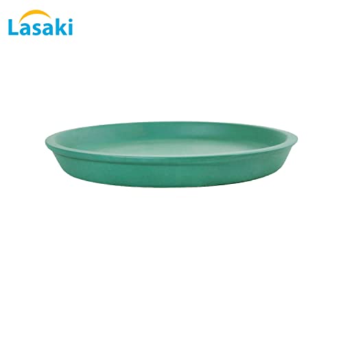 Image of Lasaki Round Ceramic Trays (Plates Saucers) for Pots, planters, Flower, Succulent(Set of 2,deep Jungle,6 inch) R6(Plants not Included)