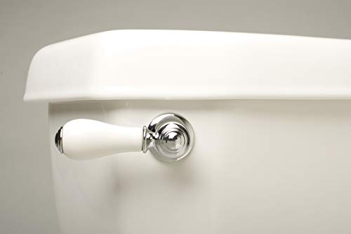 Keeney Manufacturing PP836-70PCPOL Universal Fit Toilet Handle Tank Flush Lever, Decorative Faucet Style for Front, Side, or Angle Mount, 1 set, Porcelain and Chrome