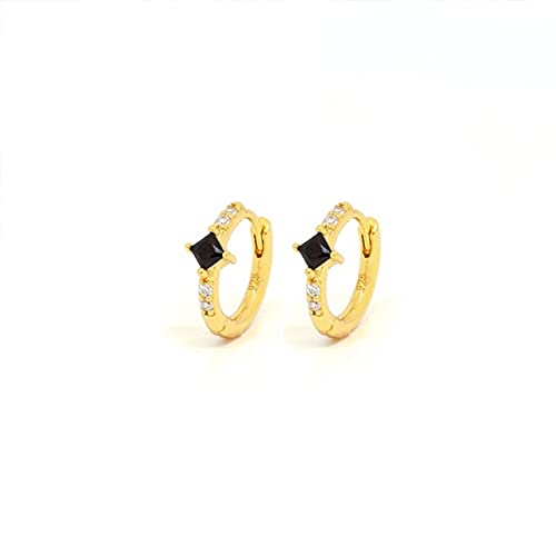 Boucles d'oreilles cerceau noir femmes cercle rond perçante discret
