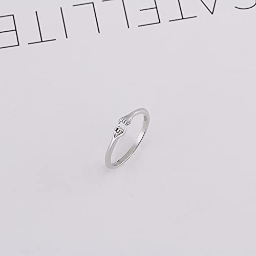 OIDIMS Cute Pinky Swear Thin Tail Rings for Women Hand Gestures Finger Ring Expandable Stacking Dainty Fashion Daughter Adjustable Open Size Promise Minimalist Birthday Best Friends Bff Gifts 5