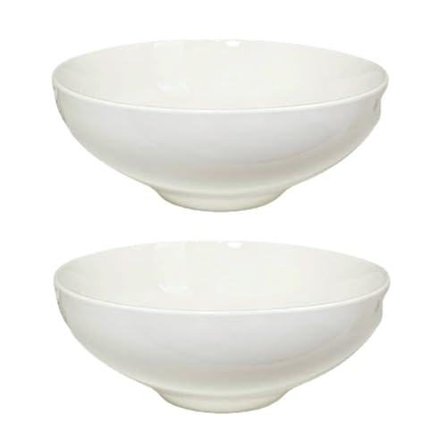 MMCCHB Set di 2 ciotole da zuppa, in ceramica, robuste e durevoli, impilabili, lavabili in lavastoviglie e forno a microonde, adatte per riso, pasta, insalata