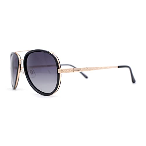 SA106 Polarized Luxurious Mens Racer Double Rim Officer Sunglasses3