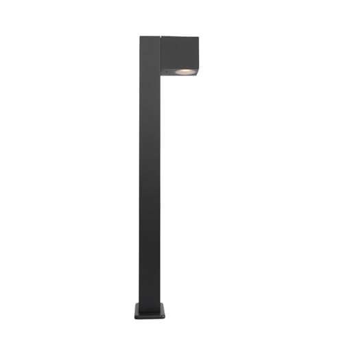 Qazqa - Industrial Standing Outdoor Pole I Bollard I Post lamp Dark Gray 65 cm IP44 - Baleno Garden- - Modern - Suitable for LED GU10 | 1 Light - Aluminium Bollard Light - Suitable for