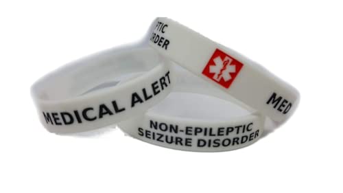 2X Seizure Disorder Small Non Epileptic Epilepsy Wristband Medical Awareness Alert Bracelet