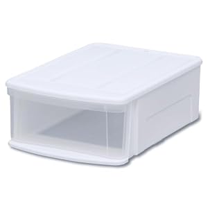 アイリスオーヤマ 収納 チェストI 日本製 幅37.6×奥行52.8×高さ19.7cm ホワイト/クリア M
