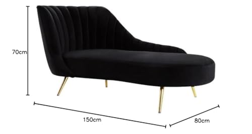 Image of 2-Seater Settee Sofa Diwan Couch Chaise Lounge for Home and Living Room | Black Colour