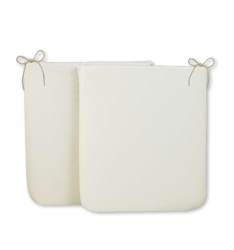 CHELY INTERMARKET Cojines de sillas 40x40x3cm Blanco Set de 2 unds para Cocina, Salon y terraza