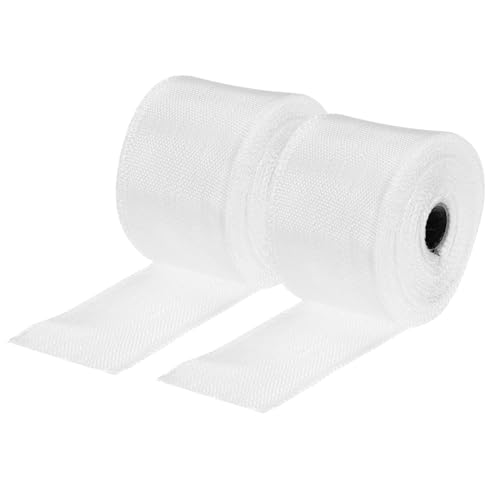 Image of MECCANIXITY 2pcs Fiberglass Cloth Tape 23m(25 Yard) x50mmx0.2mm C Glass Fiber Fiberglass Mesh Glass Fiber Mesh Woven Fiberglass Fabrics Insulation Tape for Reinforcement Repair