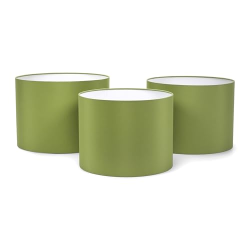 ValueLights | Nesting Fabric Drum Light Shades in Olive Green | Lamp...