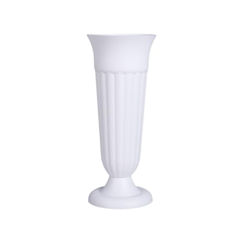 IEEDFJKK Vase de cimetière Polyvalent conçu pour Les Vases funéraires en Plastique intérieurs et extérieurs avec Vase à Fleurs de cimetière à pic au Sol, Blanc