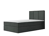 Boxspringbett Cintori mit Bettkasten, Polsterbett, Bonellfederkernmatratze im Set, Bettgestell mit Polsterkopfteil, Matratze, Topper (100x200 cm mit Bettkasten öffnet Sich nach Links, Manila 19)