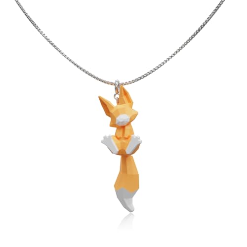 EOYZGGL Minimalist Geometric Fox Pendant Necklace Low Poly Animal Dainty Necklace for Women Cute Fashion Jewelry Gift