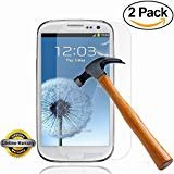 Galaxy S3 Screen Protector, SOOYO(TM) Premium Tempered Glass Screen Protector (2.5D Round Edge/99% Clarity/Shatter-Proof/Bubble Free) for Samsung Galaxy S3-[2Pack]