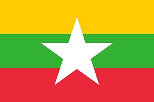 Drapeau Birmanie - 5 x3,3 cm - Sticker/autocollant