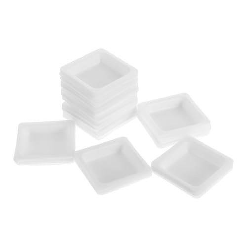 Homoyoyo Bandejas de Pesaje de Muestras Plásticas 100 Piezas 4.2X4.2X0.4 Pulgadas para Medición Exacta de Polvos y Líquidos en Laboratorios y Aplicaciones Caseras
