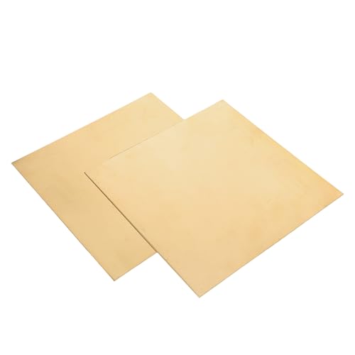 HIAKDOFT 2pcs H62 Brass Sheet 0.5mm Thickness 150x150mm Metal Plate for Industrial, Electrical, and Crafting Applications