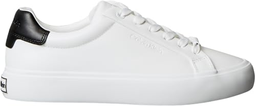 Calvin Klein Damen Cupsole Sneaker Lace-Up aus Leder, Weiß (Bright White/Black), 42 – Ansicht 5