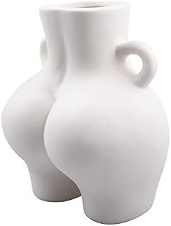 Fengaim Bum Vases Ceramic Vase for Pampas Grass Human Body Art Vase for Flower Ceramic Minimalist Vase Modern Chic Vase for Home Decor Dried Flower Crafts Ornaments (Type B, White)