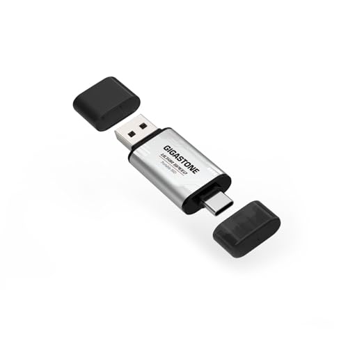 GIGASTONE USB-C SSD 256GB Gaming External SSD PS5 iPhone15 USB3.2 Gen2 500MB/s USB-A + USB-C Portable Solid State Drive MacBook iPad Laptop Smartphone SSD Backup Hard Drive -  GS-ACP500AW-1433-256GB-1PK-B