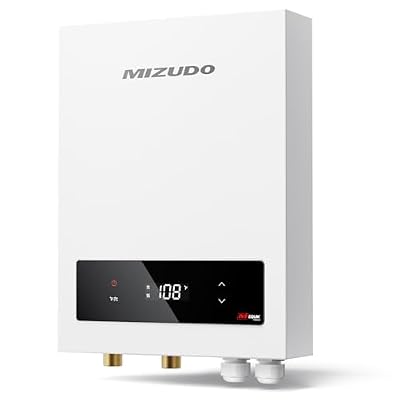 Mizudo 27kW Tankless Water Heater Electric, 240 Volt Instant Hot Water Heater, Up to 6.3 GPM for the Whole House Shower, 3-4 Points of Use, with LED Digital Display, ETL Certified