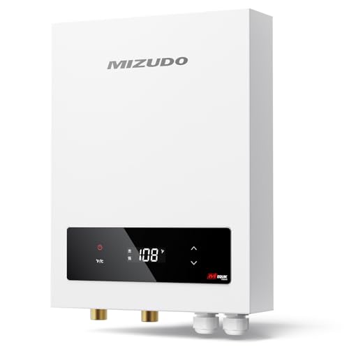 Mizudo 27kW Tankless Water Heater Electric, 240 Volt Instant Hot Water Heater, Up to 6.3 GPM for the...