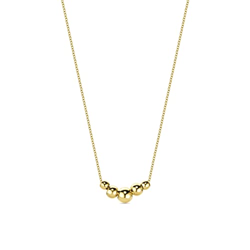 Collier Femme Or 9 Carats MIORE avec Pendentif 5 Billes Dégradées