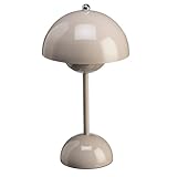 Luxus - Tischlampe Touch Deluxe - Josephine - Khaki - H30 x Ø16 - Terrassenlampe - Schreibtischlampe - LED - Wiederaufladbar - Dimmbar - Kabellos - Tischlampe für innen und außen