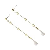 MAGICLULU Pendientes Colgantes para Mujer Estrella Antipérdida, 1 Par de Pendientes Largos de Joyería Cadena, Accesorios para Auriculares en Color Plateado, Ideales para Viajes y Uso Diario