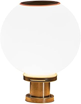 CraftThinkLED Post Light Outdoor, Traditional Silver LED Post Lighting Simple Acrylic Globe Solar Powered Patio Light for Garden Yard Post Pole Pillar Mount Landscape, 20" Width
