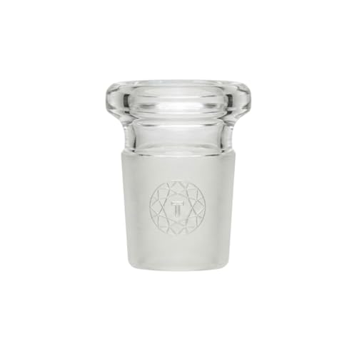 Image of Borosilicate Glass Reduction Adapter (Single) | Laboratory Glassware Connector | 18mm Male to 14mm Female Scientific Glass Adapter | Terporium Lab Glassware | Clear