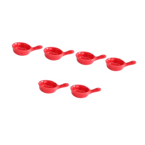 ROMISBABA 6 piezas Platos de para Salsas y Aperitivos Portahuevos Compacto y Ligero Resistente al Agua para Cocina y Buffet Color Rojo