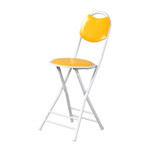 Silla plegable portátil de 150 kg, capacidad de peso, ahorro de espacio, asiento de viaje para cocina, sala de estar, dormitorio (amarillo)