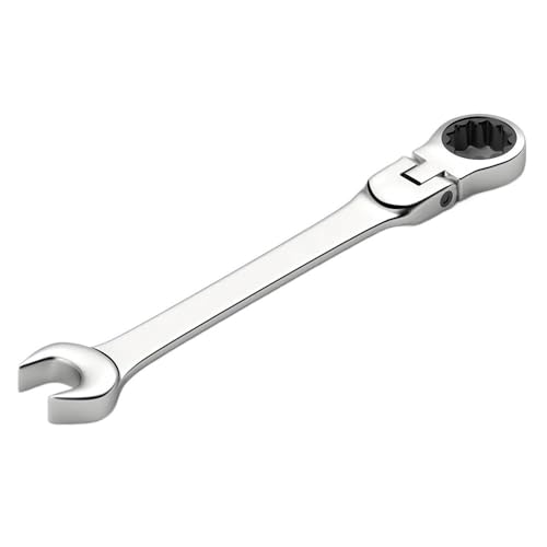 Llaves Fijas Con Carraca Juego de llaves de trinquete de cabeza flexible, 1 Uds., llaves universales de acero de 6-24mm for herramientas manuales de reparación de automóviles Llave Carraca(7mm)