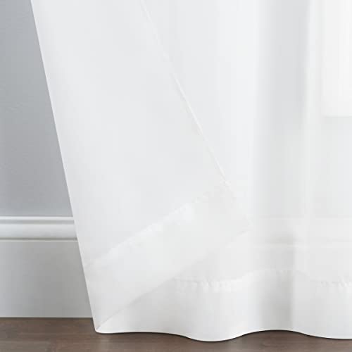 Pairs To Go Victoria Voile Modern Sheer Rod Pocket Window Curtains For Living Room (2 Panels), 59 In X 95 In, White #TOP3