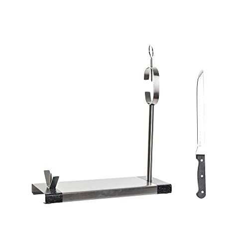 Portaprosciutto in acciaio inossidabile DKD Home Decor nero acciaio inossidabile argento (35 x 3 x 1 cm) (40 x 16,5 x 40 cm) (2 pz)