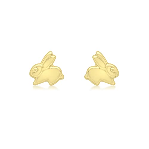Boucles d'oreilles lapin or jaune puces légères et anti-allergie