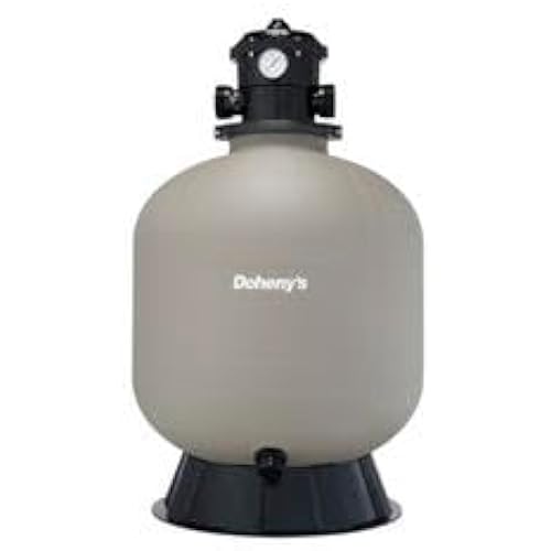 Doheny's Pool Pro 19" Sand Filter w/Valve | 4-Position Dial Valve, 360° Rotation & Flange Clamp | Ideal for Above-Ground Pools Up to 19,200 Gallons | Easy-Access Drain Plug for Winter Maintenance