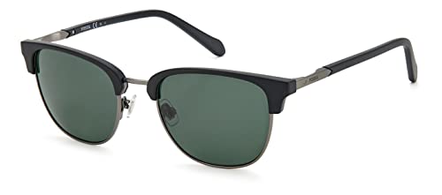 Fossil Men's FOS 2113/G/S Square Sunglasses, Matte Black/Green, 51mm, 20mm
